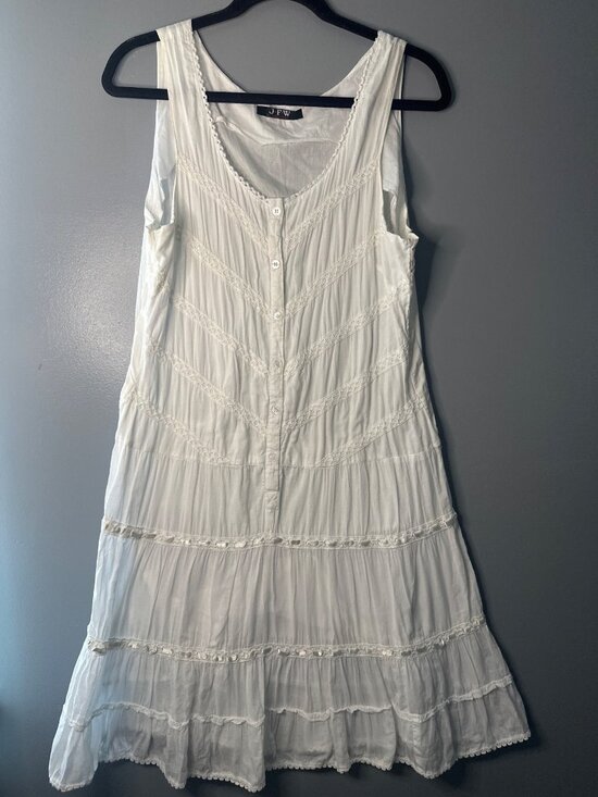 Jfw Dresses & Skirts - JFW White Milkmaid Cottagecore Dress Sleeveless Romantic Sundress Size M